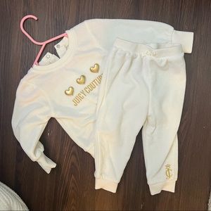 Juicy couture white warm baby girl set